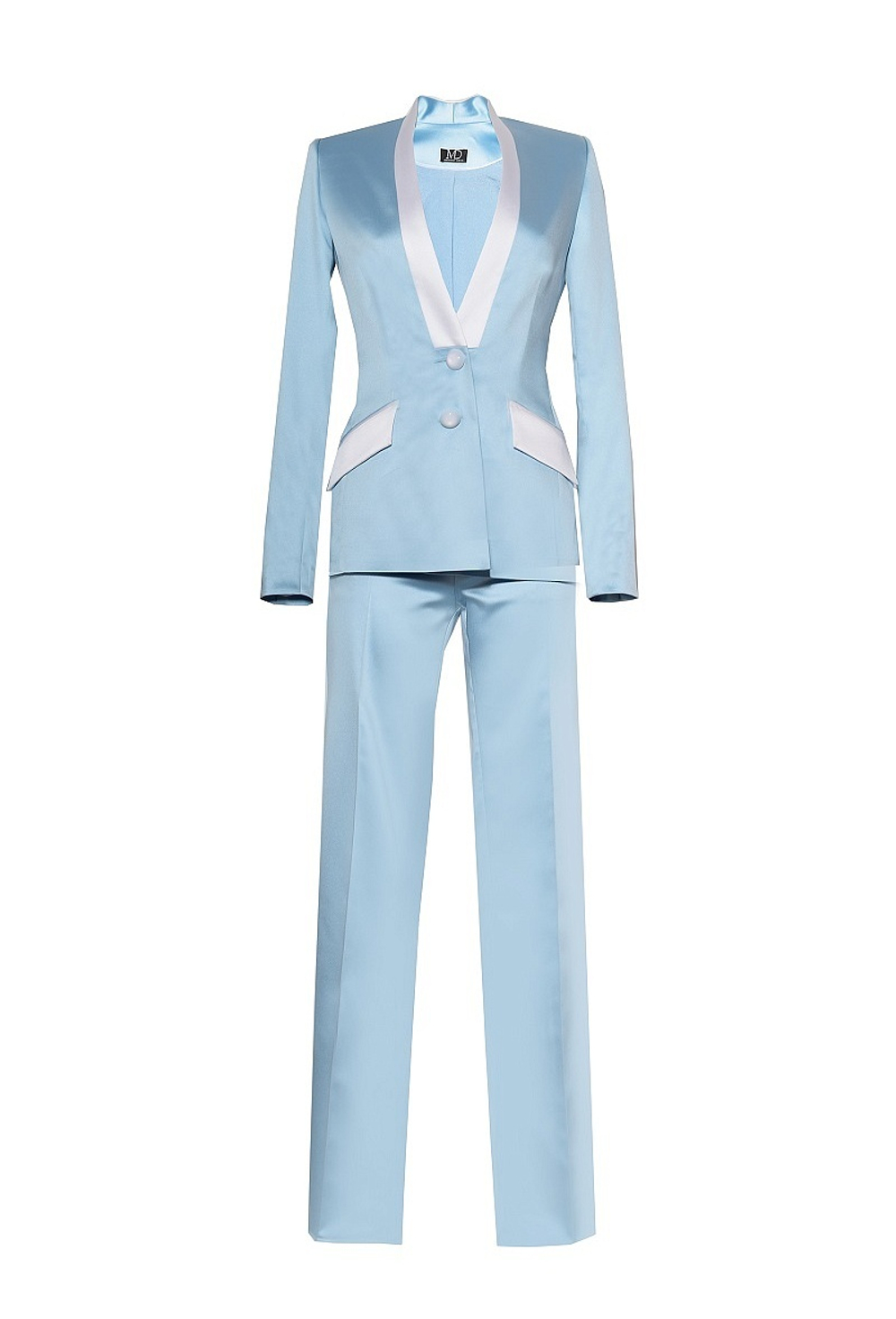 Костюм однобортный небесно-голубой 56-16SS
