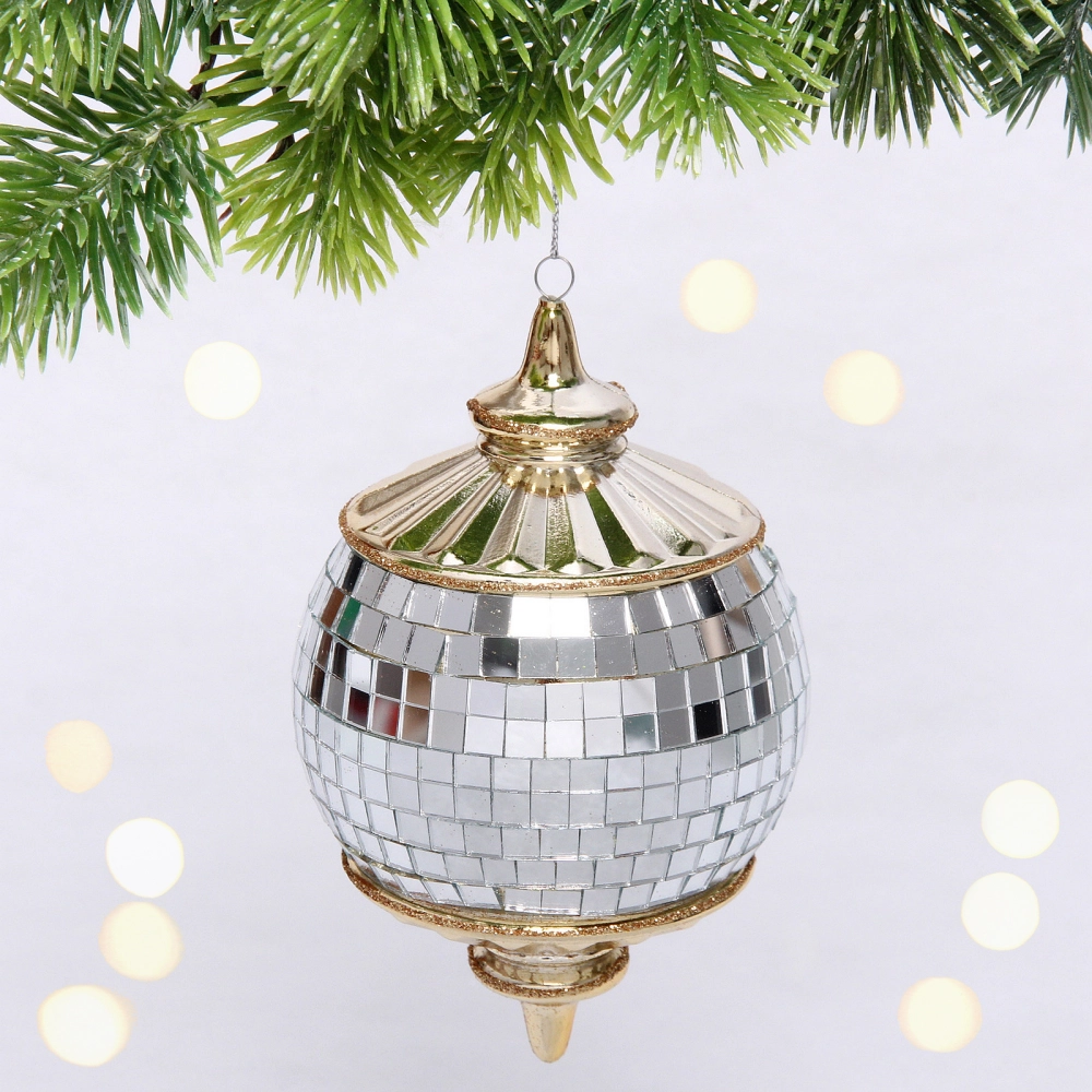 Елочная игрушка «Новогодняя дискотека» 8*8*13 см, золото