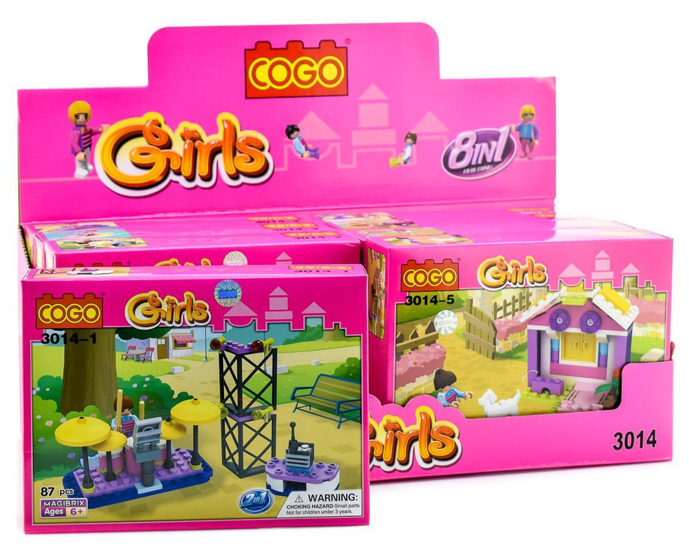 Конструктор блочный Кого для девочек в ассорт., коробка 3014