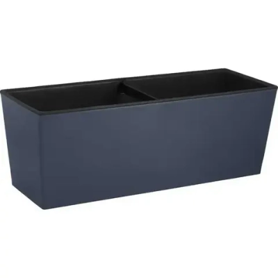 Балконный ящик InGreen London Cube 40 см c дренажной вставкой вулканический серый