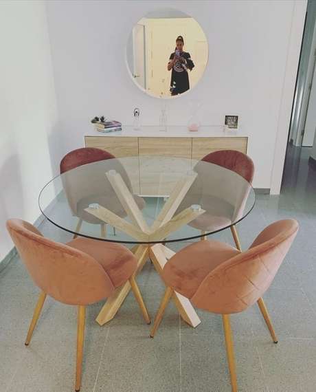 Стол Argo Ø120 см, стеклянная столешница, светлые ножки