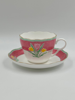 Чайная пара с розовой каймой Givenchy by Yamaka