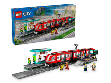 Конструктор Лего Сити Трамвай и остановка в центре города | LEGO City Tram & City Stop 60423 — 811 деталей (7+)
