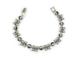"Венок" браслет в серебряном покрытии из коллекции "Самоцветы" от Jenavi с замком пряжка