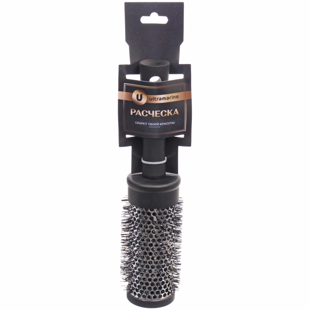 Расческа массажная брашинг «СЕКРЕТ ТВОЕЙ КРАСОТЫ», цвет черный, матовое покрытие, 4.5*22см