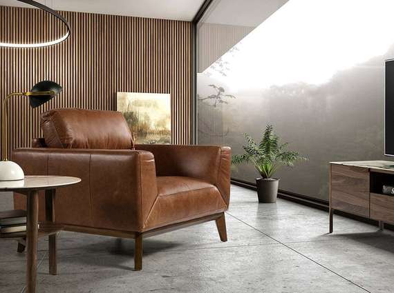 Кресло Angel Cerda KF1016-1P, коричневая кожа