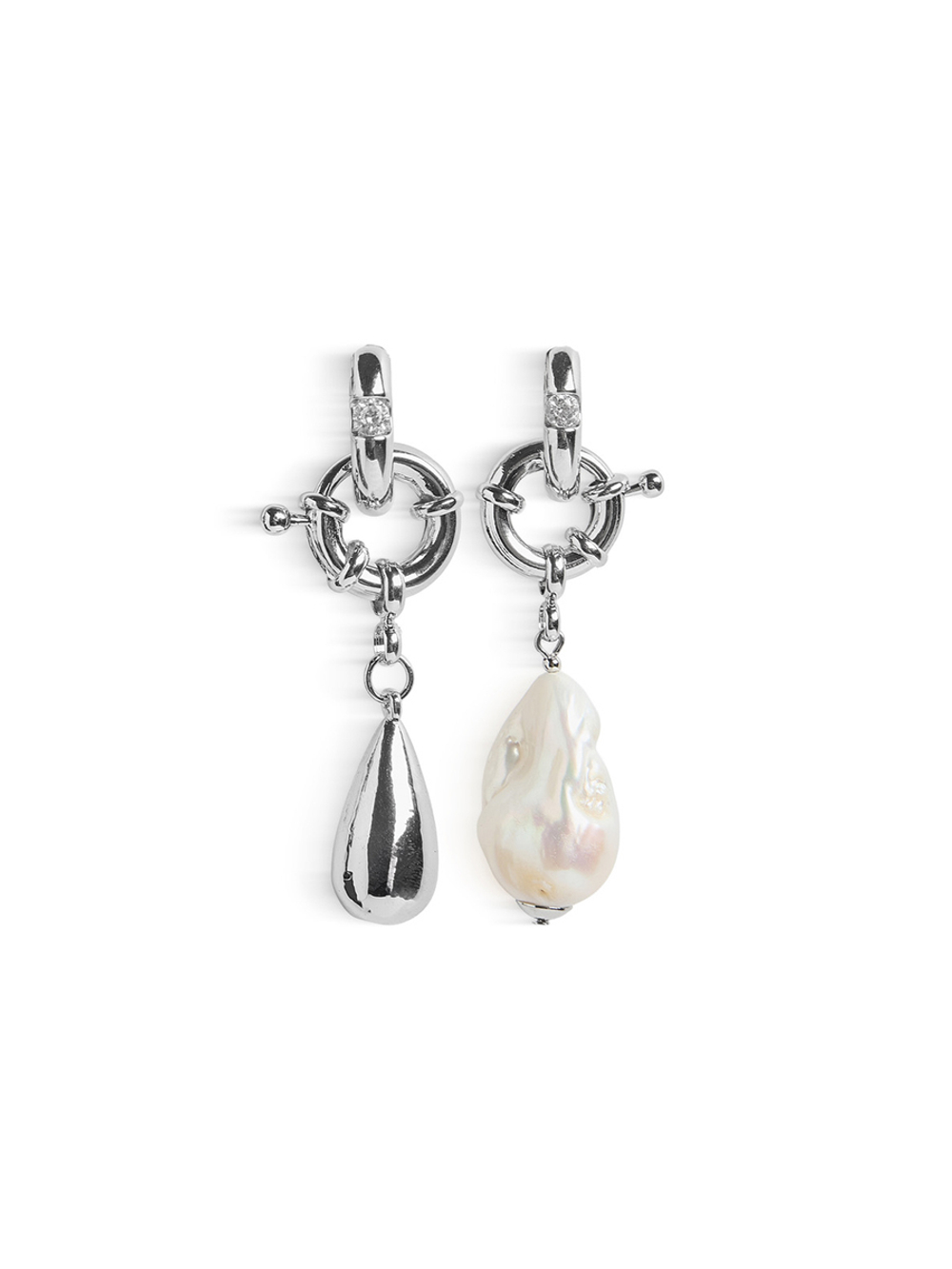 Серьги "Drop Pearl" Silver