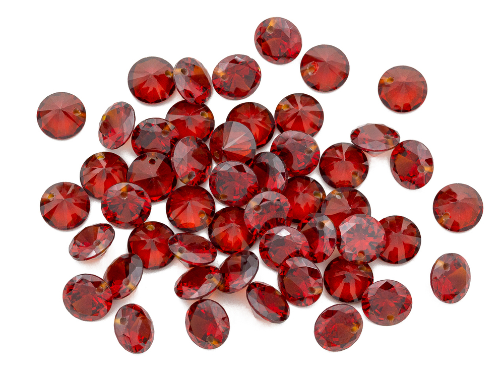 Подвеска Круглая 8мм, циркон Ruby