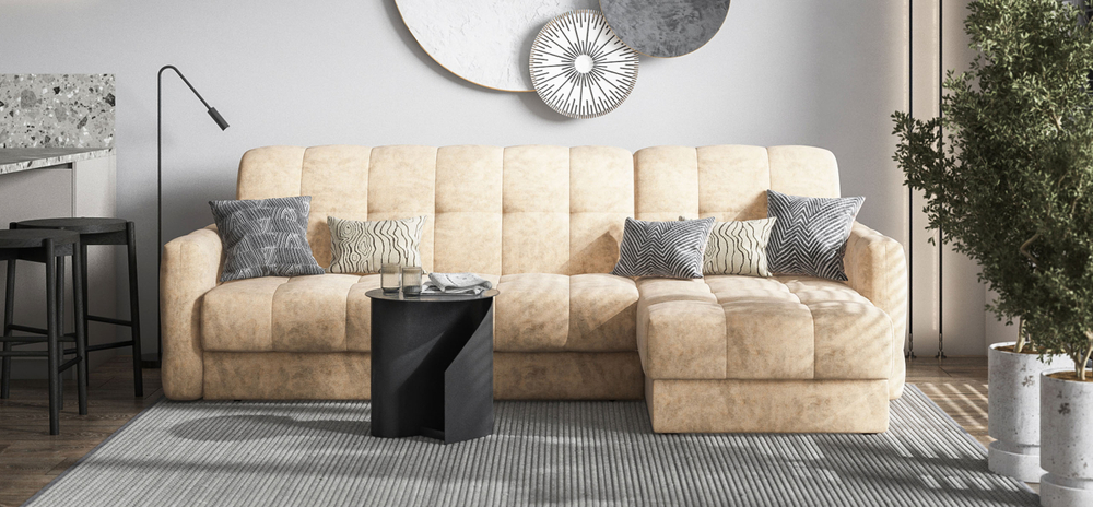 Угловой диван Босс Слип 160 Велюр Роял Шампань