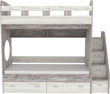 Двухъярусная кровать КарИВи Юниор 1 90х200 Бетон Винтерберг