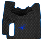 Ковры VOLVO FH-12 2002-2008г (автомат) (экокожа, черный, синий кант, синяя вышивка)