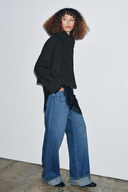 ZARA КОРОТКИЙ ТРЕНЧ С ШЕРСТЬЮ — ZW COLLECTION, ТЕМНО-СЕРЫЙ