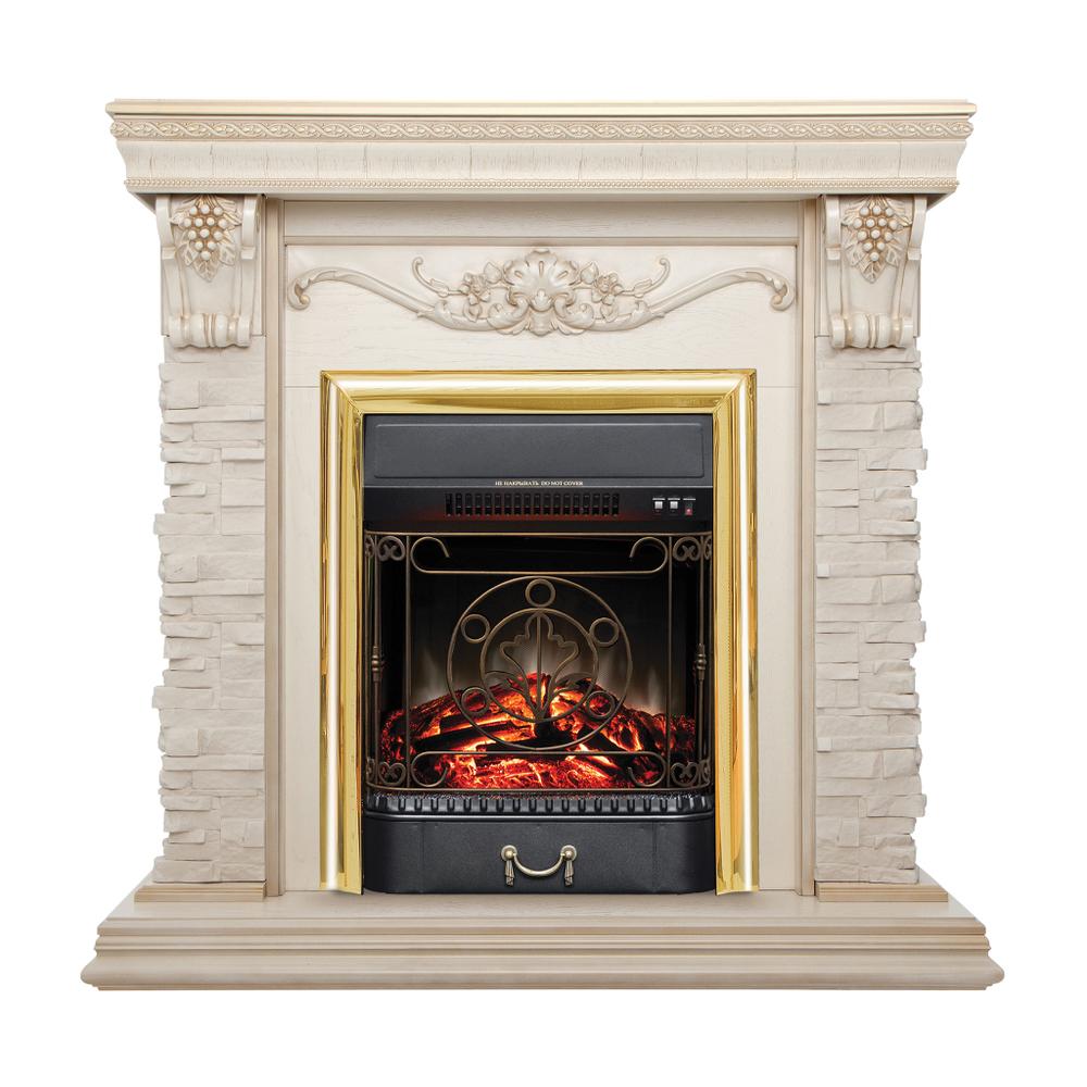 Каминокомплект Real Flame atricia WT с очагом Majestic Lux Brass