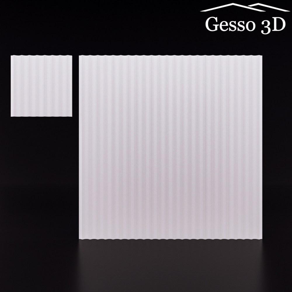 Гипсовая 3D панель Рейка фигурная