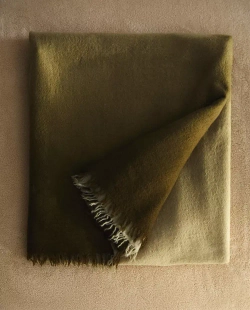 ZARA HOME ШЕРСТЯНОЙ ПЛЕД, ЗЕЛЕНЫЙ