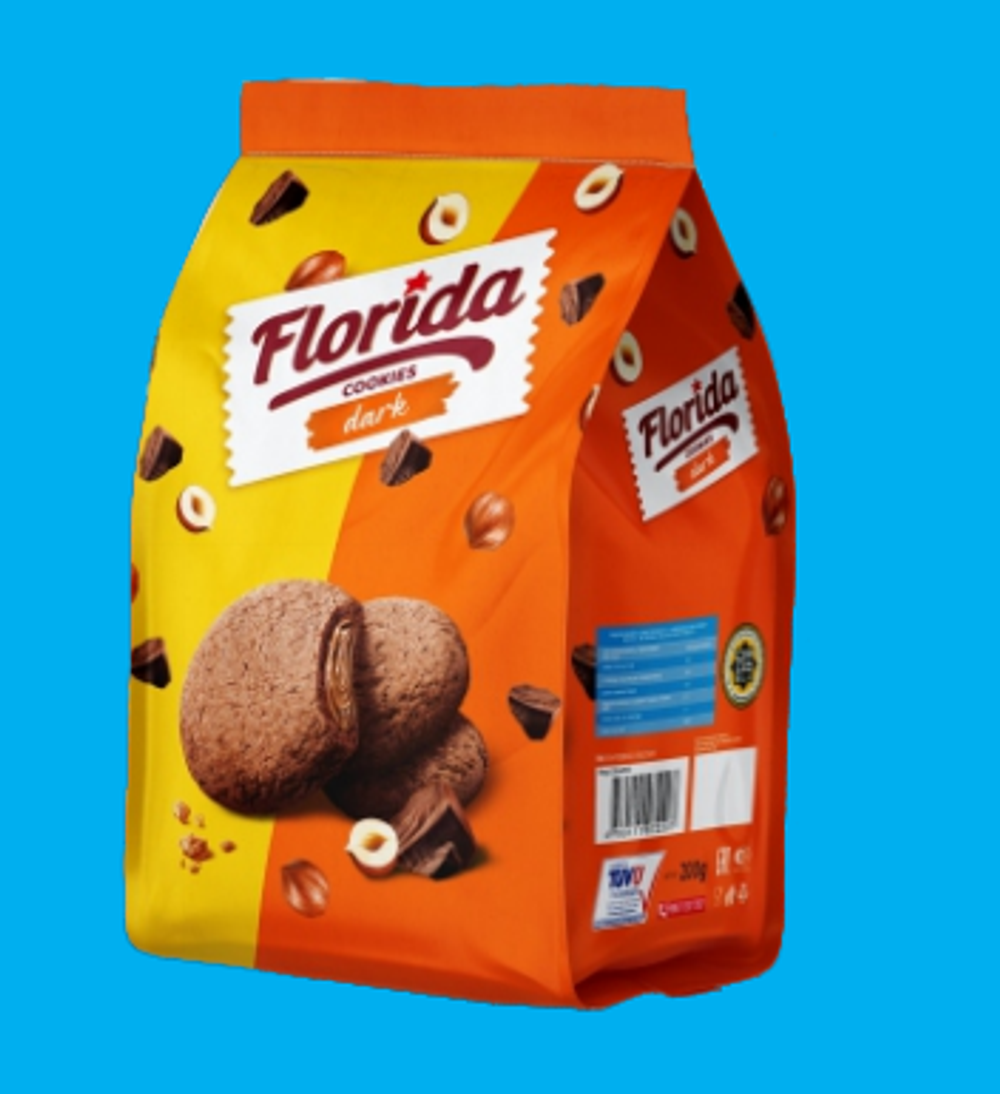 Печенье Florida cookies dark Квадро пакет 200гр