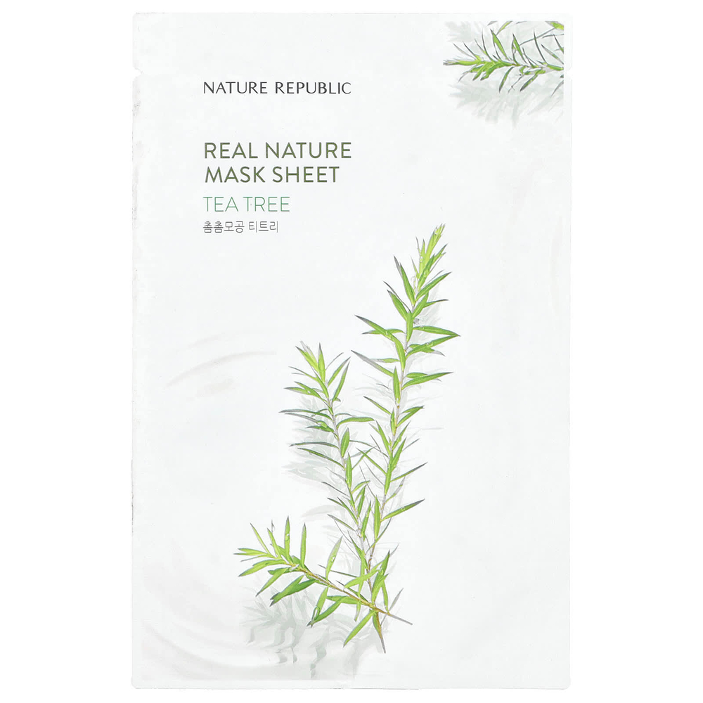 Nature Republic, Real Nature Beauty Mask Sheet, Tea Tree, 1 шт., 23 мл (0,77 жидк. унц.)