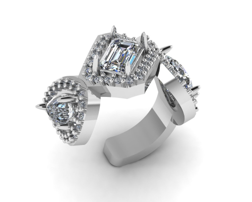 Кафф "Сияние" с фианитами