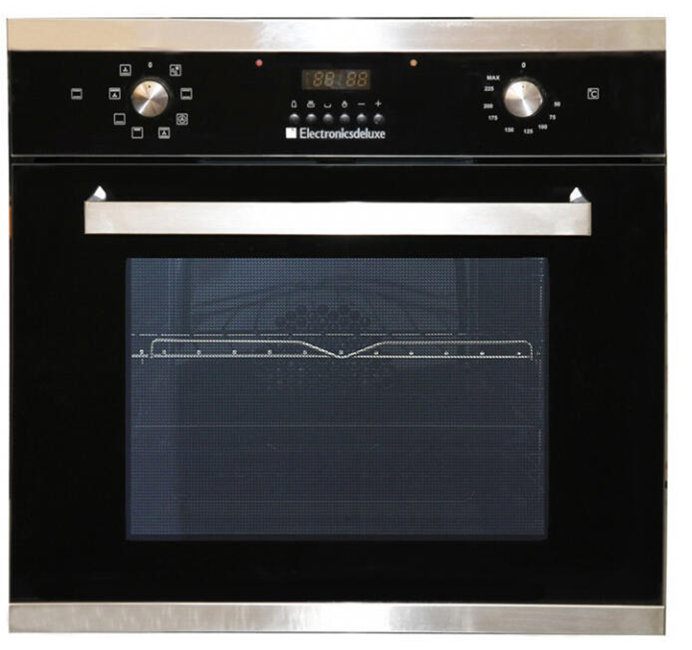 Электрический духовой шкаф DE LUXE 6009.01-014 (черное стекло,ручки пуш-ап)