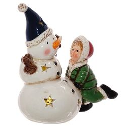GAEM Фигурка декоративная "Снеговик" с подсветкой, L14 W9 H14,5 см, 2в.