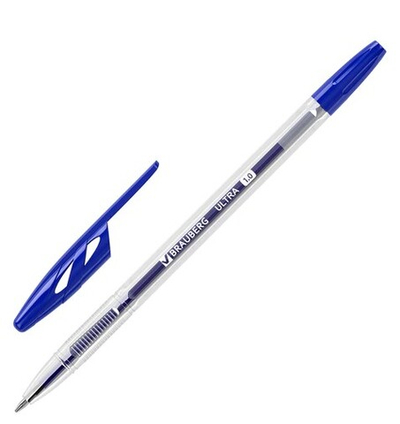 Ручка шариковаяBRAUBERG"ULTRA", СИНЯЯ,узел 1мм, чернила, 143558
