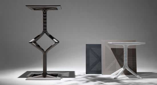 Стол пластиковый обеденный Clip 70 цвет антрацит Nardi Италия