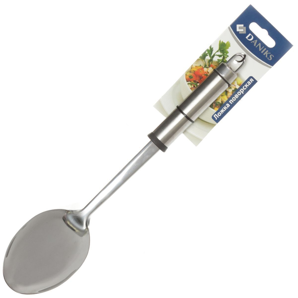Ложка поварская нерж сталь, навеска, Daniks, Стандарт, D-001/YW-KT006B-6
