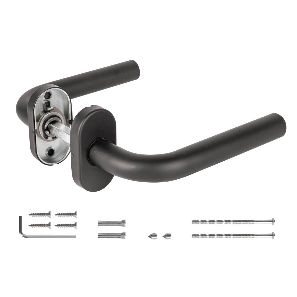 Ручка раздельная R.DSS201-0201P/19 INOX 201 BLACK (овальное основание)