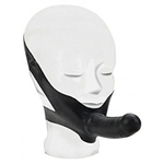 Страпон Face Fuk Strap On Mouth Gag, черный, 14 см