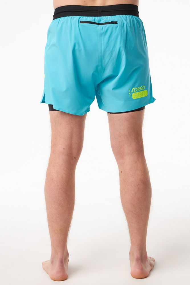 ШОРТЫ МУЖСКИЕ SPEED AERO 5 ELEVATE 2IN1 SHORT | SKYBLUE YELLOW