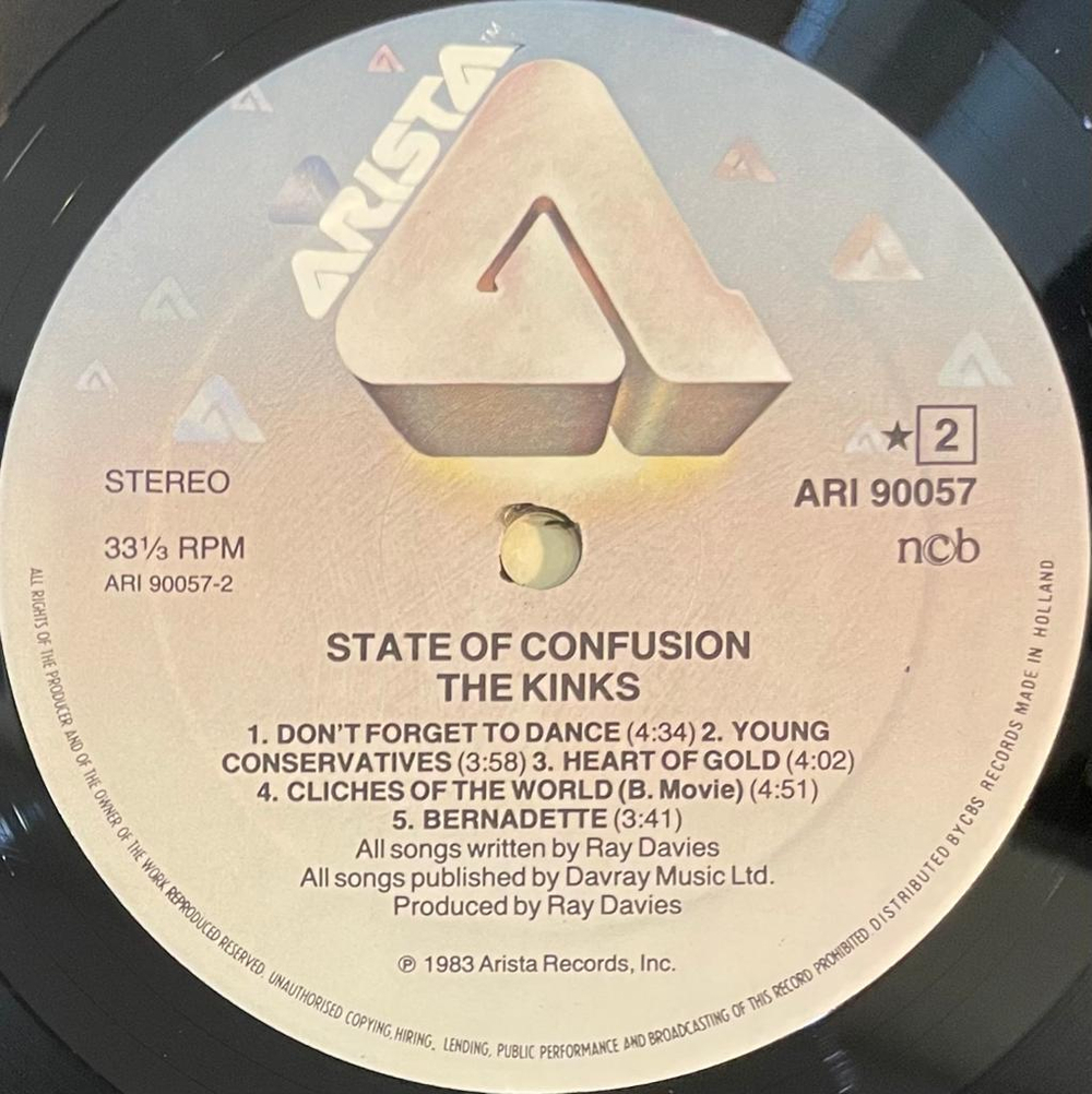 The Kinks- State Of Confusion (Голландия 1983г.)
