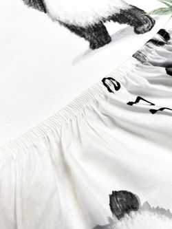 Простынь на резинке перкаль Сказка "Панды" 180x200 см