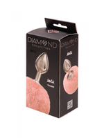 Анальная пробка с хвостом Diamond Twinkle Pink (Цвет: серебряный с розовым)