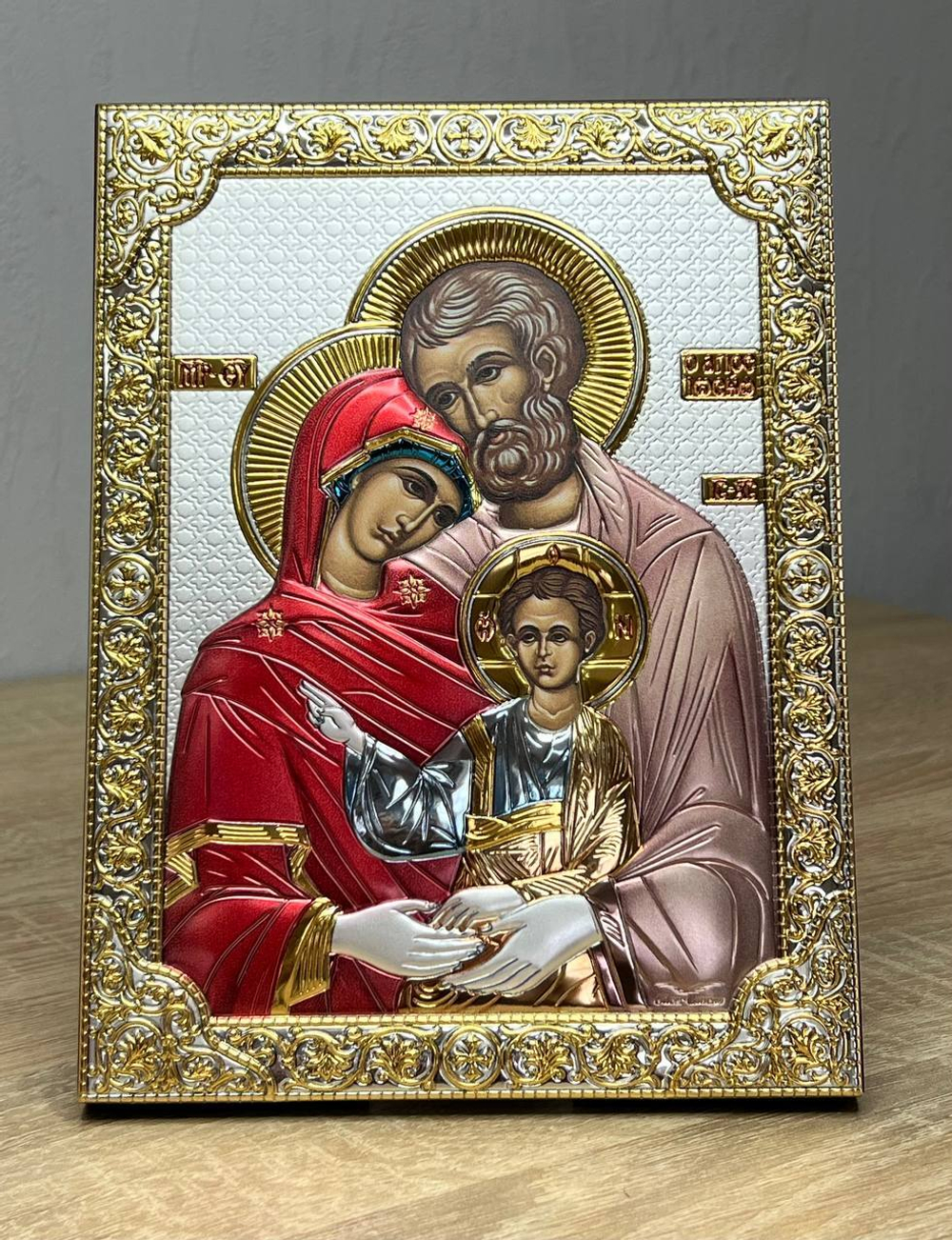 Св. Семейство, икона прямоугольная без рамки, красное дерево, эмаль 150х200
