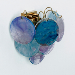 Бра Cloyd LINZE-B W2 / выс. 32 см - латунь - голубое стекло (арт.20483)