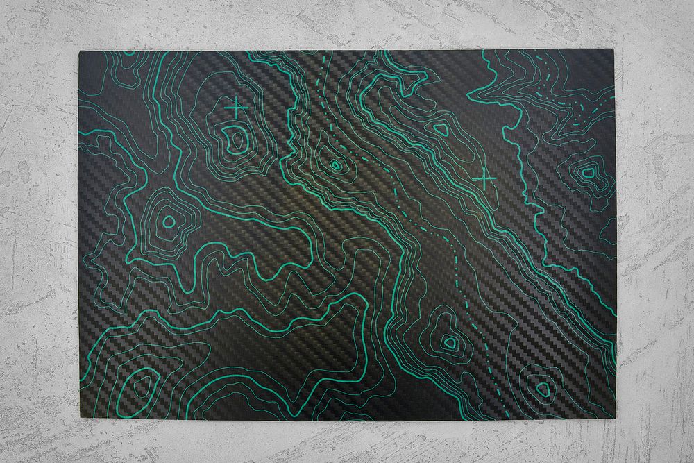 Kydex Topography blue 2,03мм, лист 300x200мм