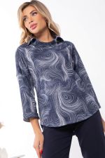 Блуза "Казимира" (синяя/абстракция) Б7471 LT Collection (Акция)