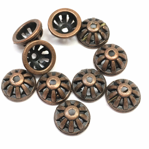 Шапочки для бусин 10х5 мм (10 шт), под медь