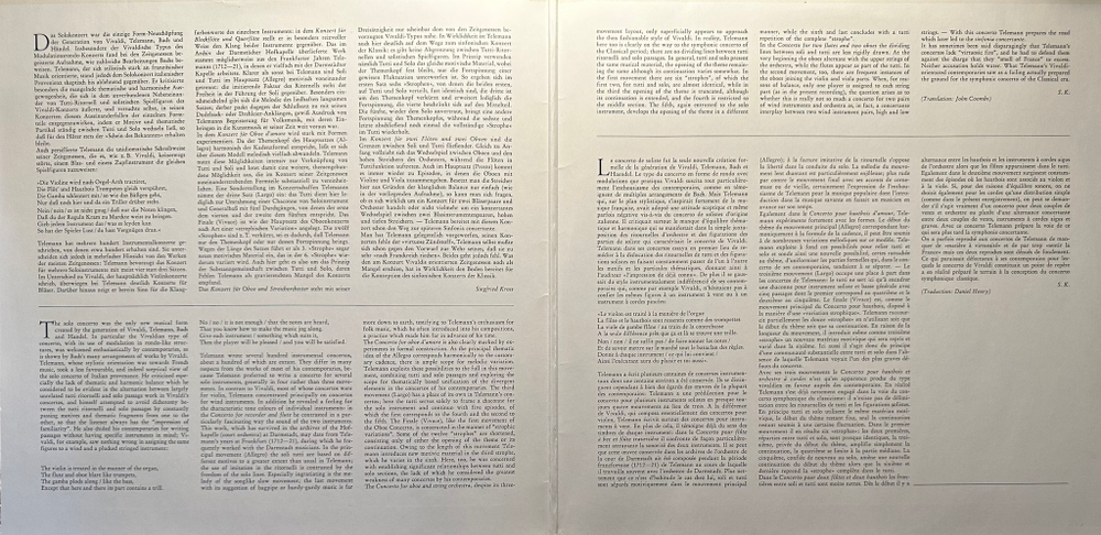 Телеманн - Концерты для духовых инструментов (Германия 1981г.)