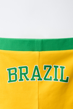 ZARA УКОРОЧЕННЫЕ ВЕЛОСИПЕДКИ BRASIL, ЖЕЛТЫЙ