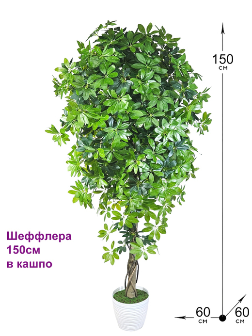 Искусственная Шеффлера 150см в кашпо
