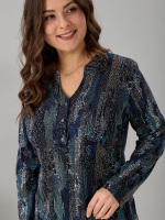 Блузка БЛ-22/черный-разноцветныйпиксель