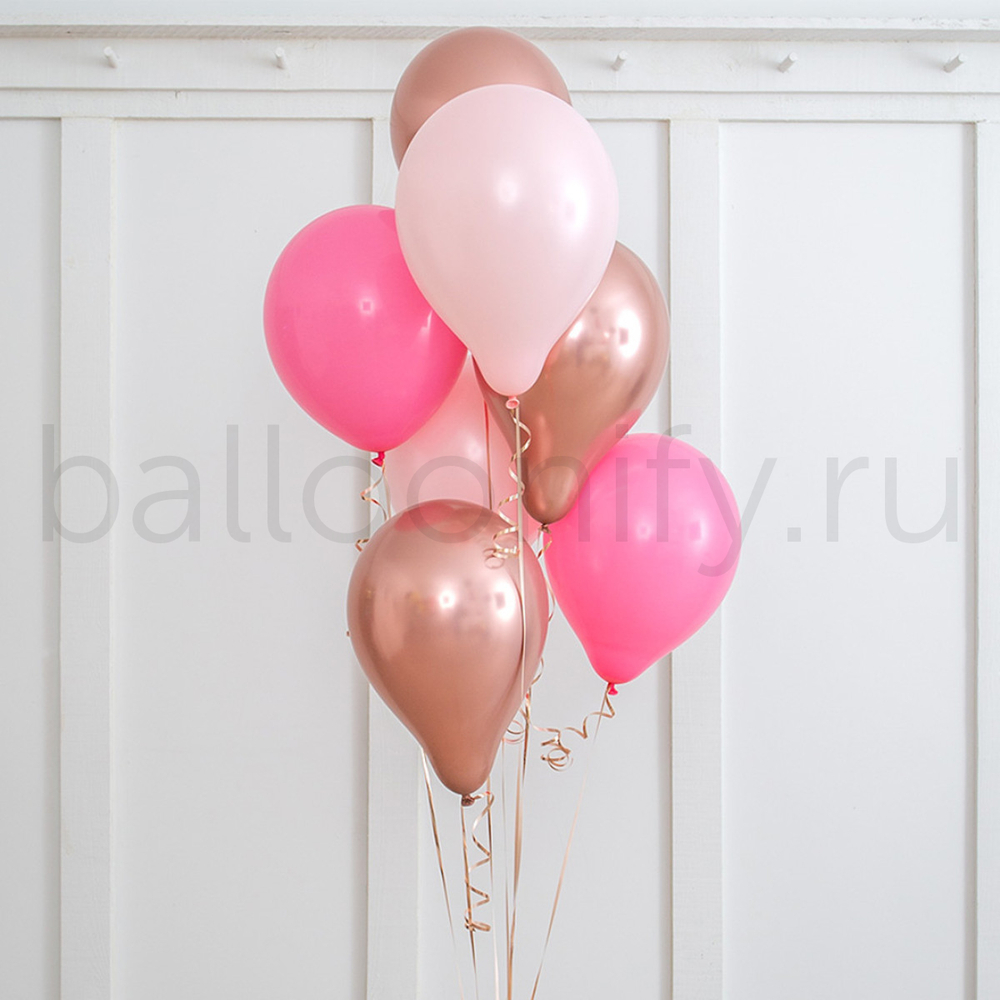 Фонтан шаров "Розовое сияние"