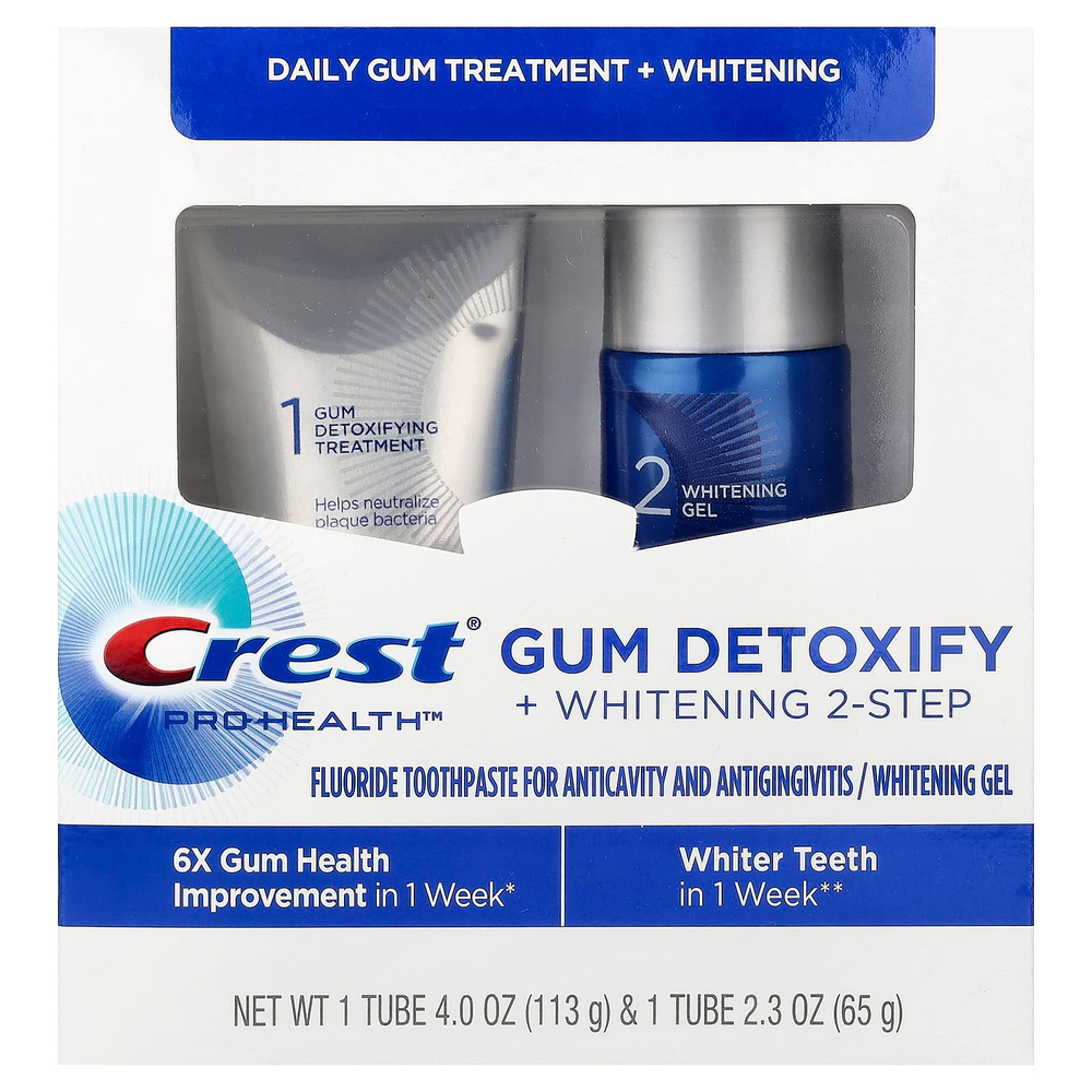 Crest, двухэтапная система для детоксикации и отбеливания десен, набор из 2 предметов