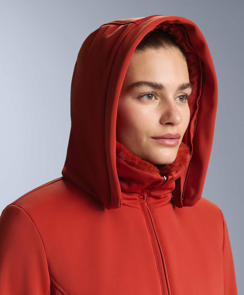 Oysho Супертонкая водонепроницаемая куртка Primaloft® SKI, ярко-оранжевый