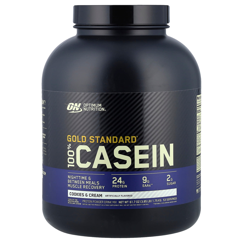 Optimum Nutrition, Gold Standard®, 100% казеин, печенье и сливки, 1,75 кг (3,85 фунта)