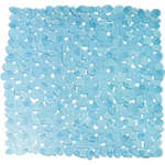 Коврик в душевую кабину на присосках "Камушки" 54*54см голубой