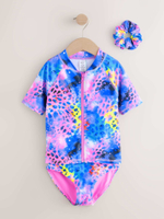 Купальник раздельный и резинка для волос в комплекте для девочки Next E76-825, Розовый, Синий