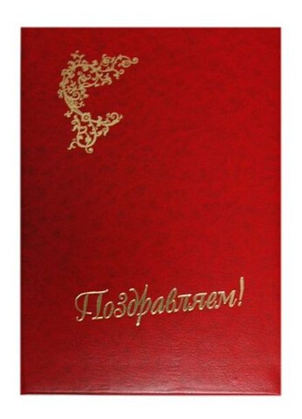 Папка адресная Поздравляем, бумвинил, с вкладышем, Канцбург