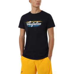 Мужская теннисная футболка Australian Cotton T-Shirt Brush Line Print - blu navy